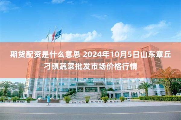 期货配资是什么意思 2024年10月5日山东章丘刁镇蔬菜批发市场价格行情